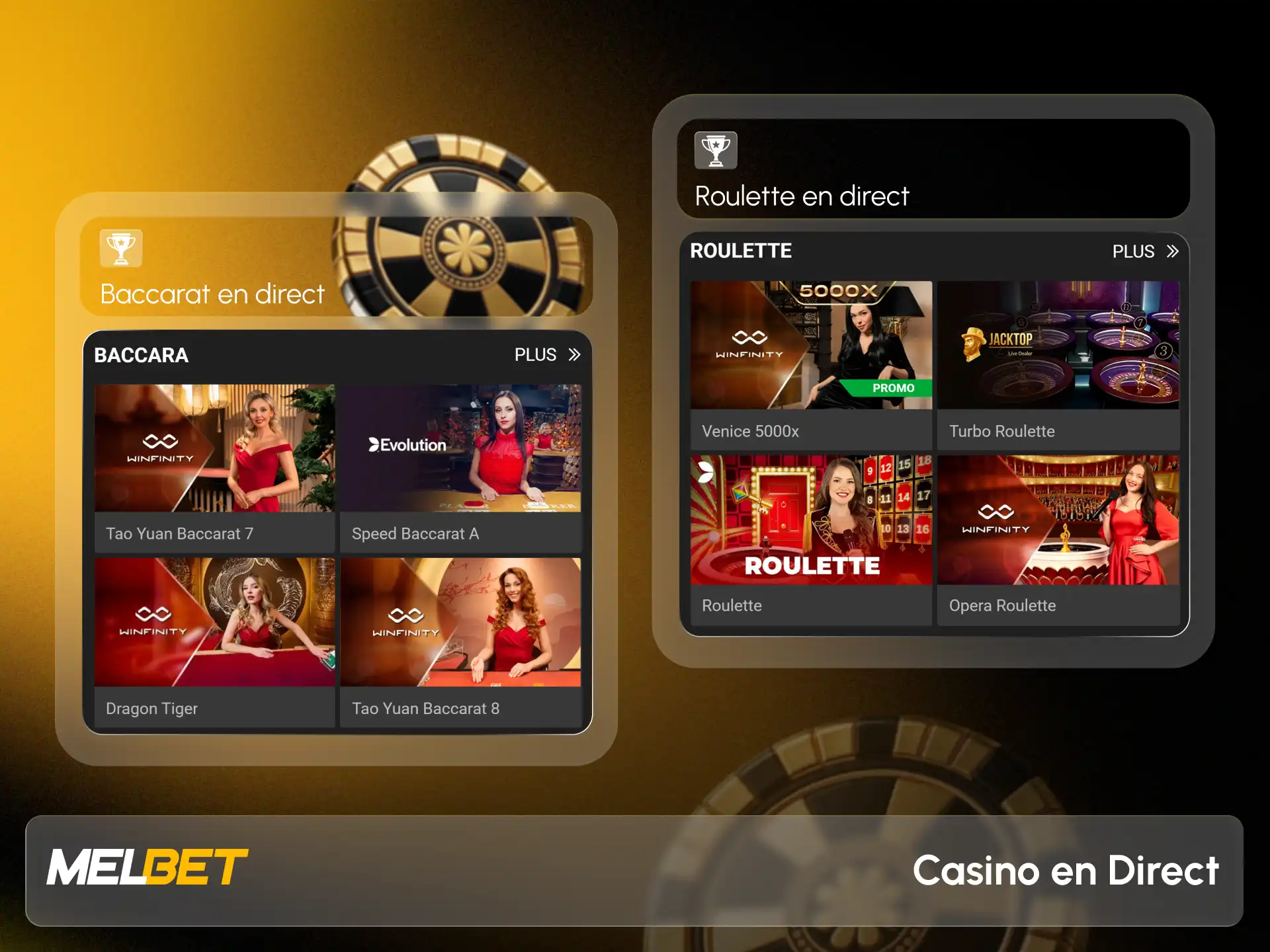 Rejoignez des tables en direct avec de vrais croupiers sur Melbet.