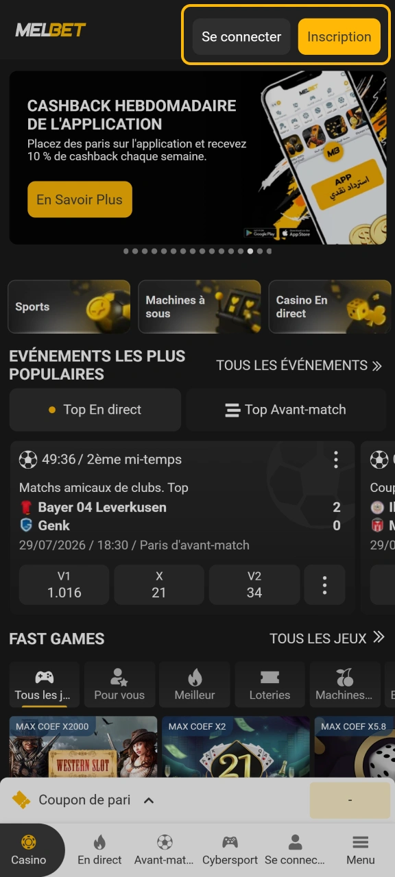 Allez sur l’espace d’authentification sécurisé du site Melbet.