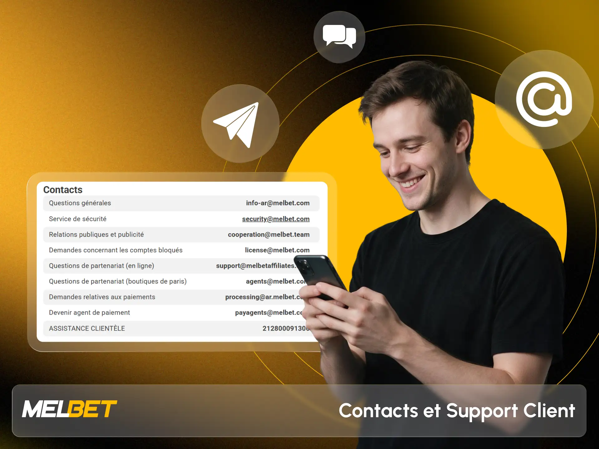 Contactez l'assistance clientèle pour résoudre vos questions sur Melbet.