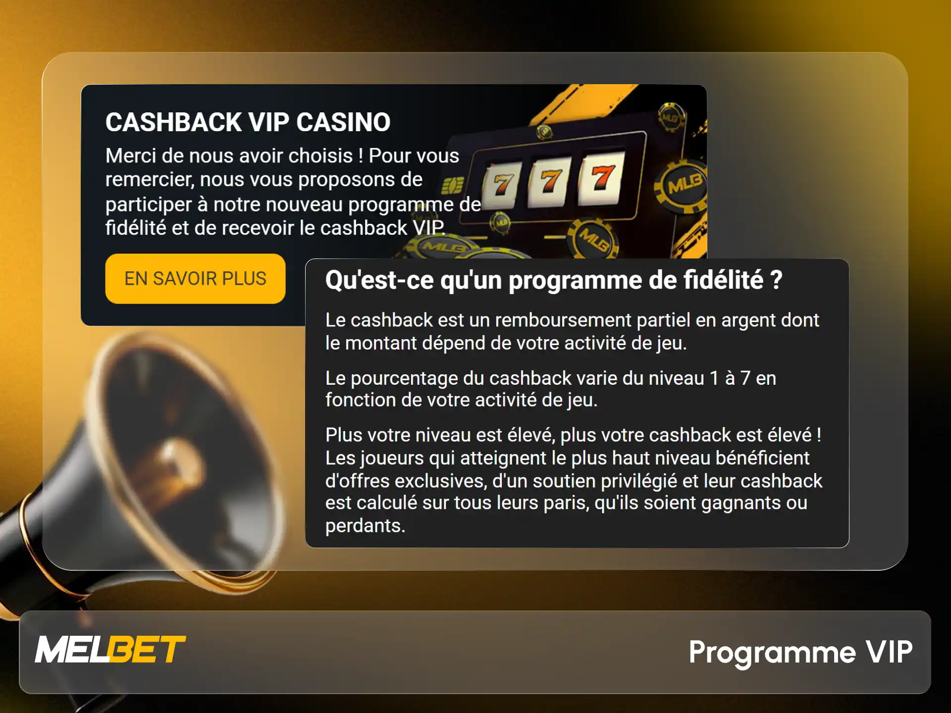 Devenez membre VIP pour débloquer des privilèges exclusifs sur Melbet.