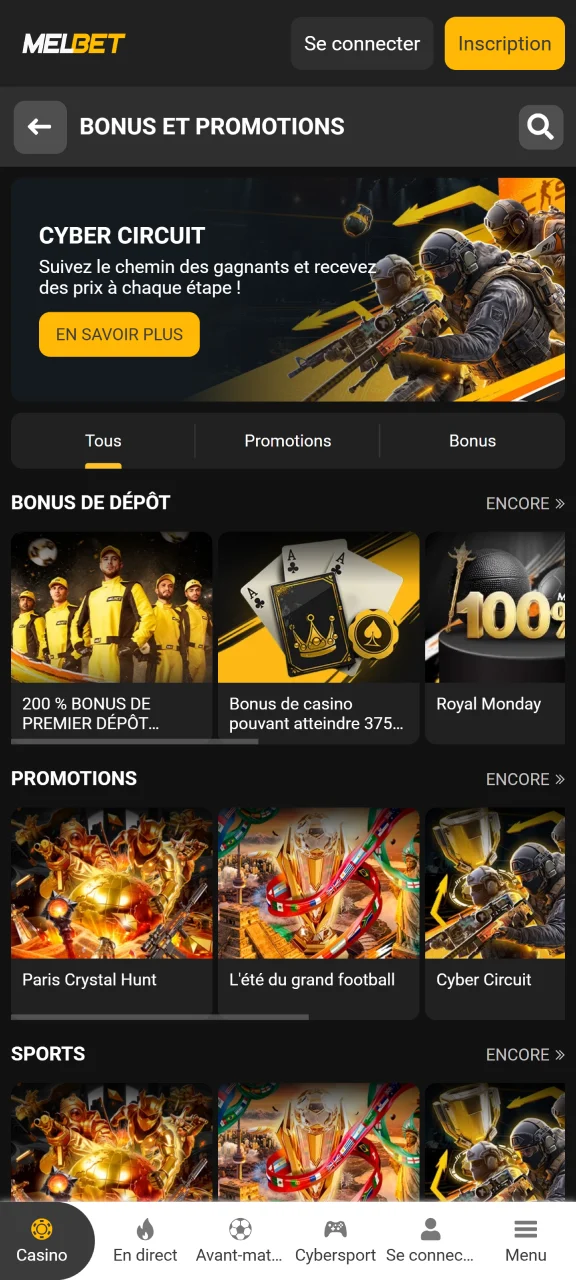 Profitez des meilleures offres promotionnelles et bonus exclusifs sur Melbet.