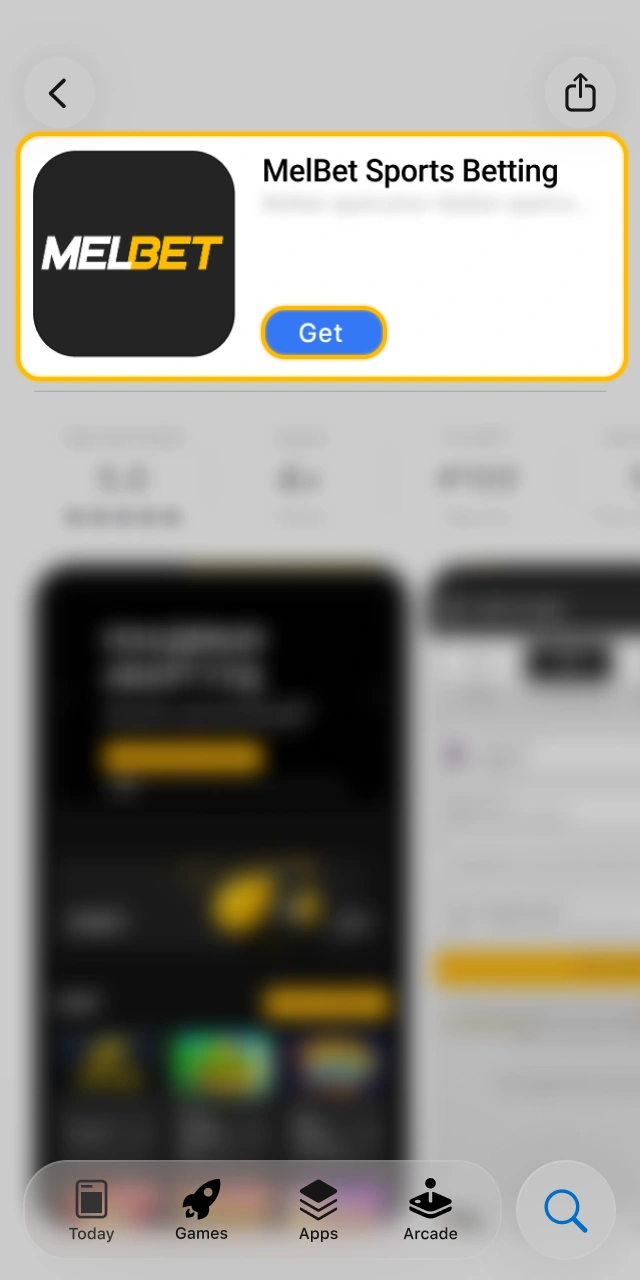 Lancez le téléchargement gratuit de l'application Melbet sur votre iPhone.