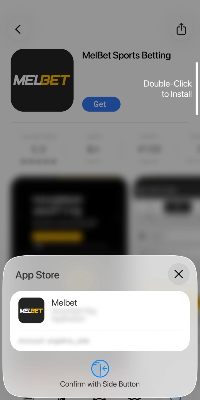 Utilisez Face ID pour valider l'installation de votre application Melbet.