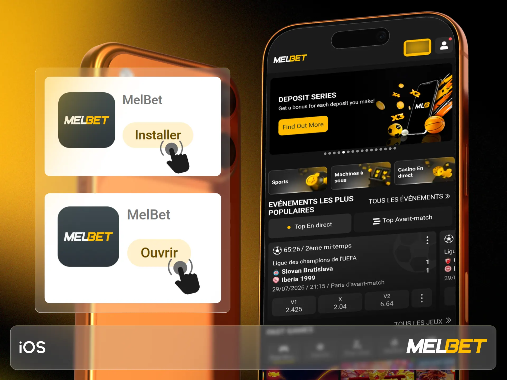 Découvrez toutes les fonctionnalités de l'application iPhone officielle de Melbet.