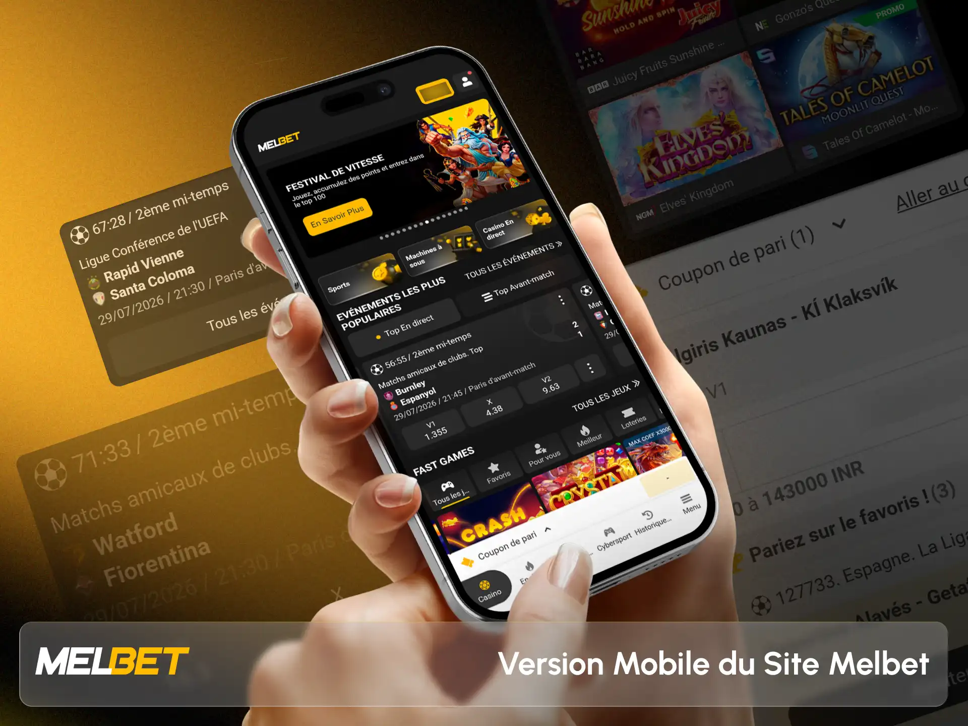 Utilisez le site mobile optimisé pour parier sans installer Melbet.