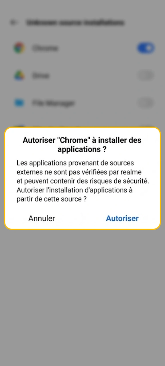 Activez les autorisations de sécurité nécessaires pour installer Melbet sur Android.