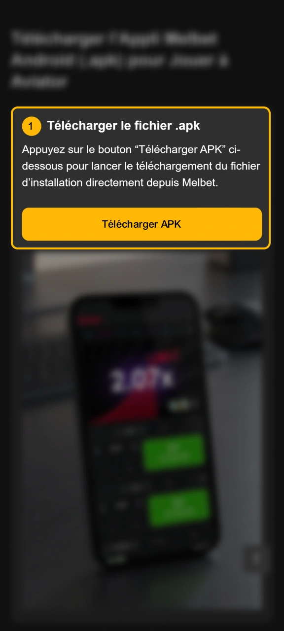 Récupérez le fichier d'installation officiel Android sur le site Melbet.