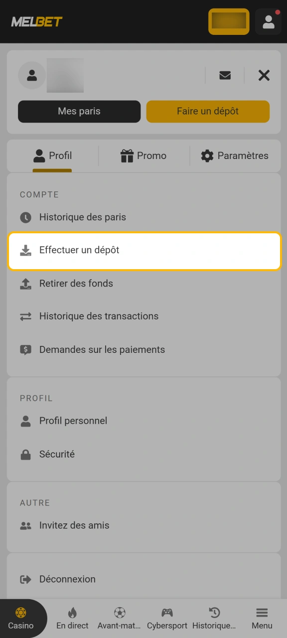 Alimentez votre solde joueur pour parier sur Aviator via Melbet.