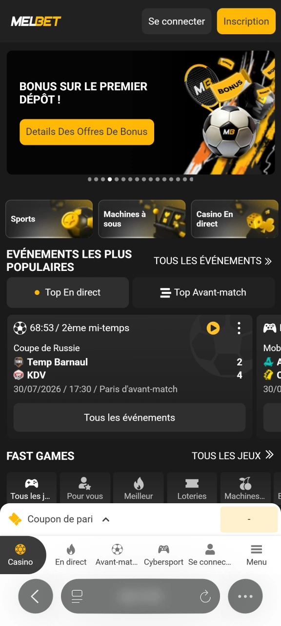 Lancez le navigateur Safari de votre iPhone pour consulter Melbet.