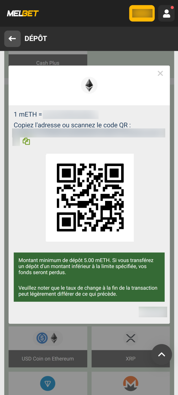 Rechargez votre solde joueur pour recevoir vos crédits bonus Melbet.