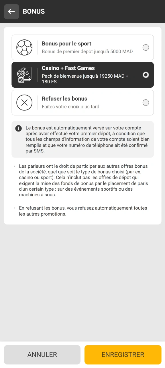 Choisissez l'offre de bienvenue qui convient à votre jeu sur Melbet.