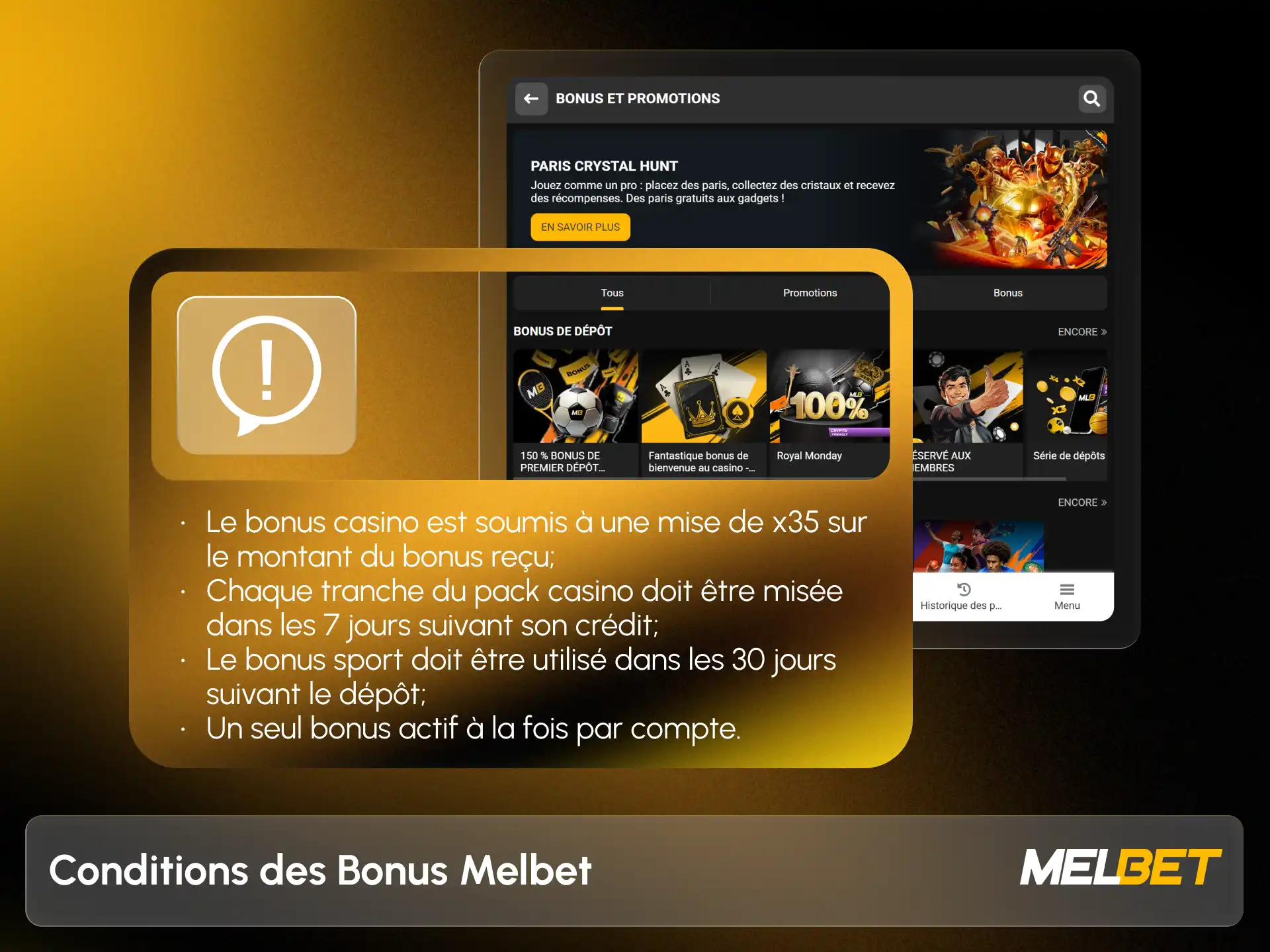 Consultez les exigences de mise pour retirer vos gains sur Melbet.