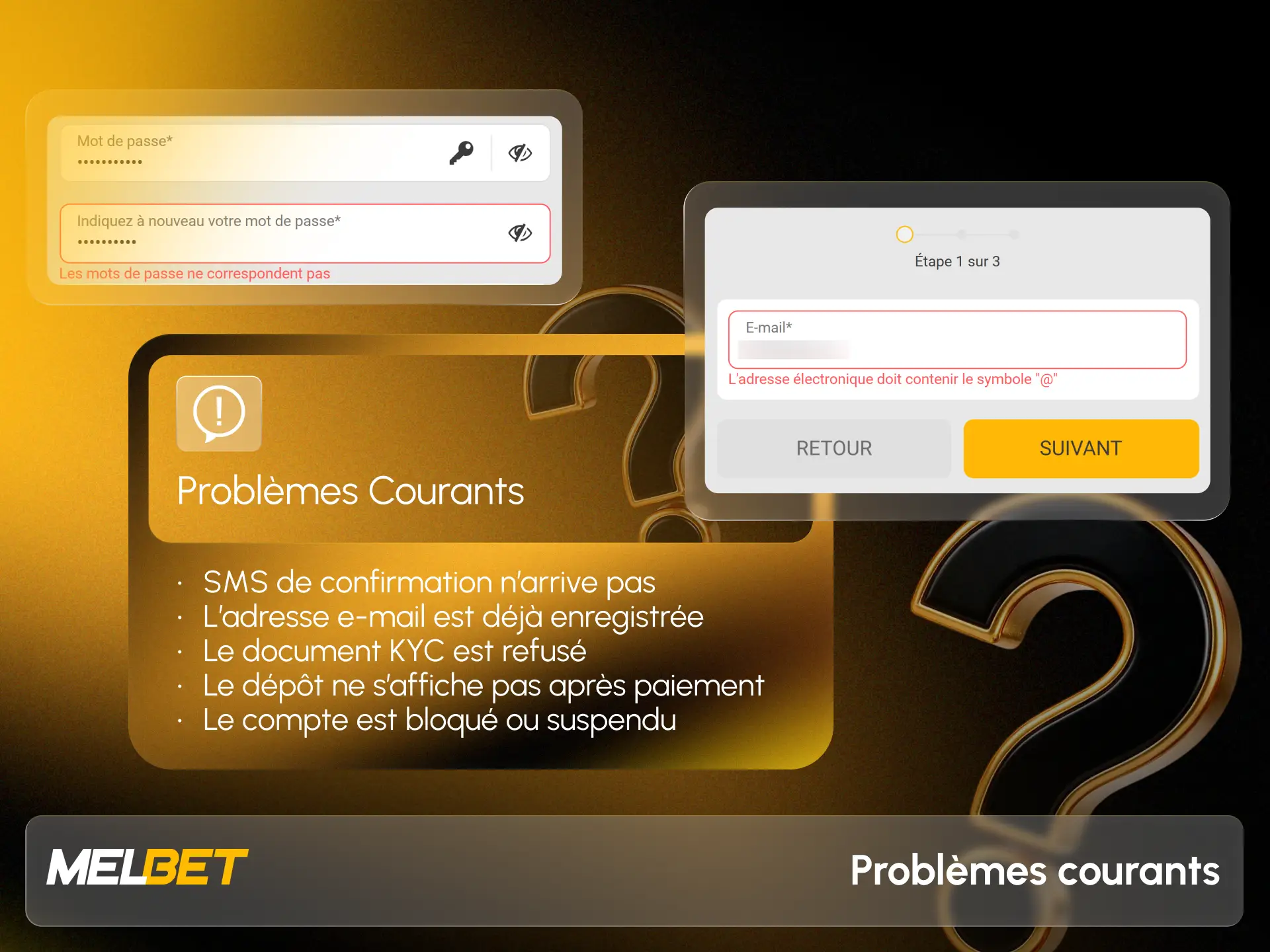 Découvrez les solutions pour résoudre les erreurs d'enregistrement Melbet.