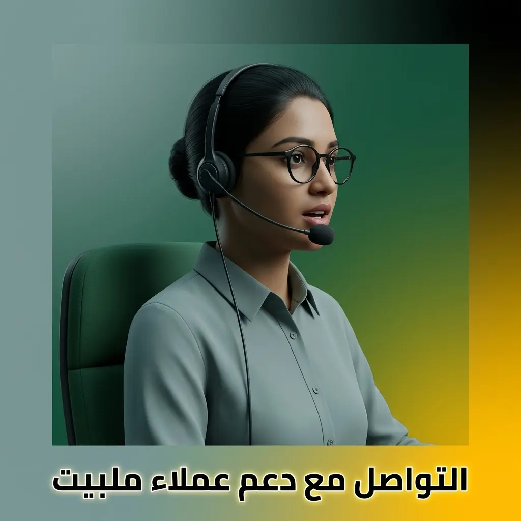 فريق دعم ملبيت متاح 24/7 عبر الدردشة المباشرة والبريد الإلكتروني وتيليغرام وواتساب