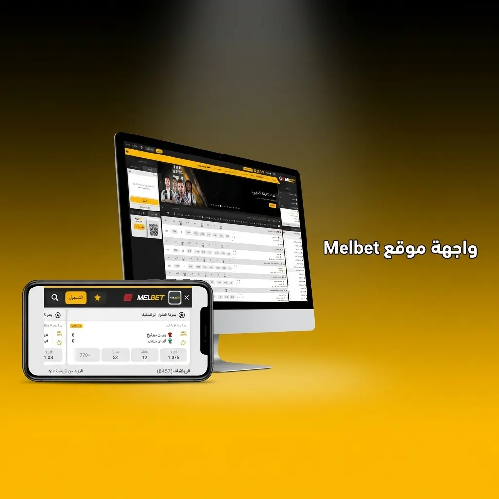 واجهة موقع Melbet الرسمي مع شريط التنقل العلوي الذي يضم أقسام الرياضة والكازينو والألعاب