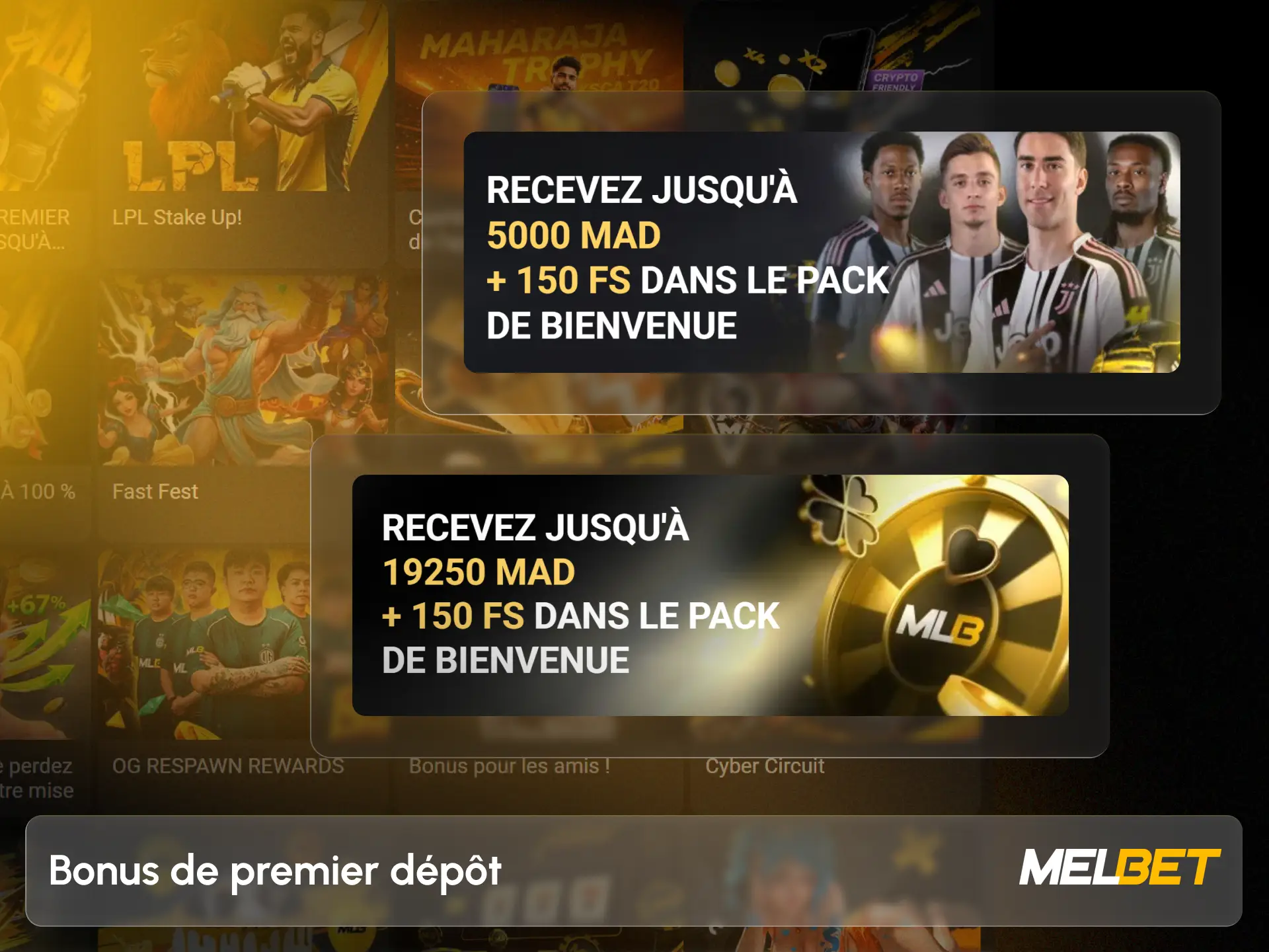 Effectuez votre premier versement et réclamez votre bonus exclusif Melbet.