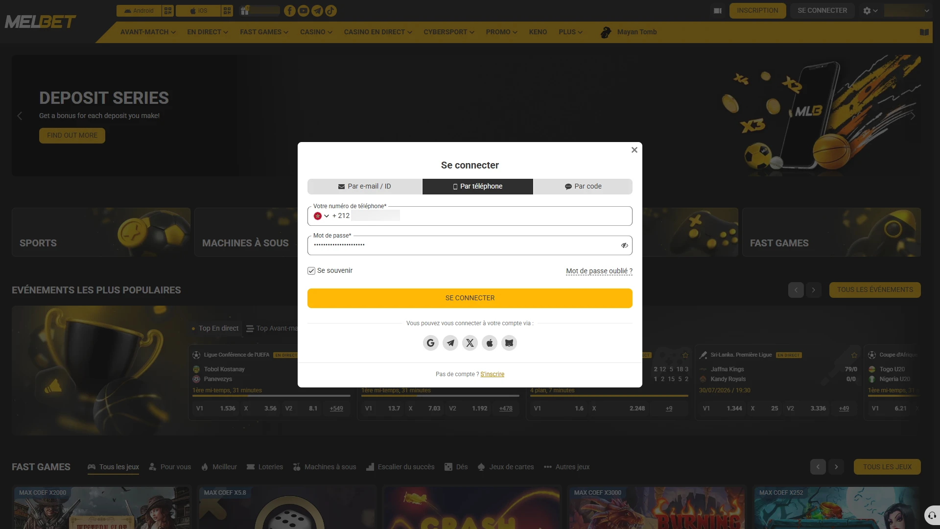 Accédez à votre profil joueur pour retirer vos gains sur Melbet.