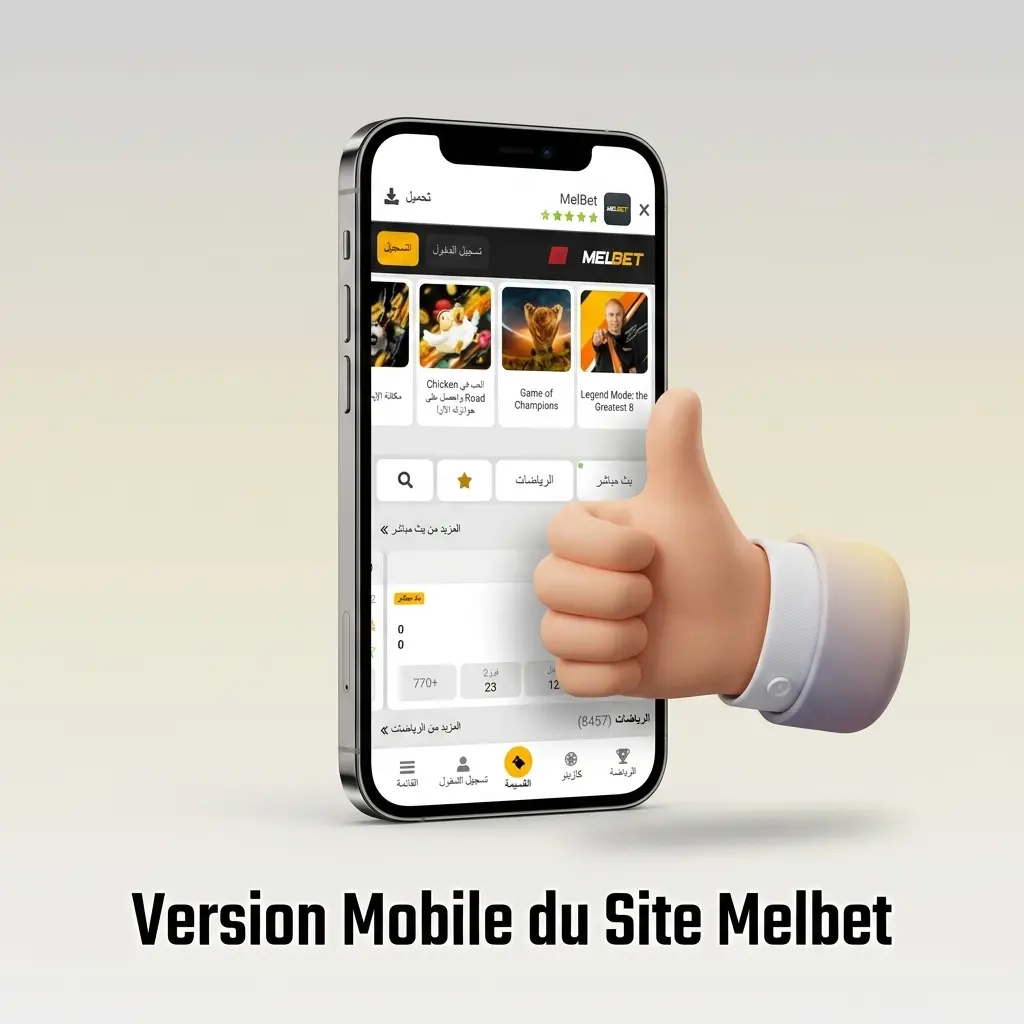Site mobile Melbet optimisé pour smartphones et tablettes, offrant paris sportifs et casino en direct sans téléchargement